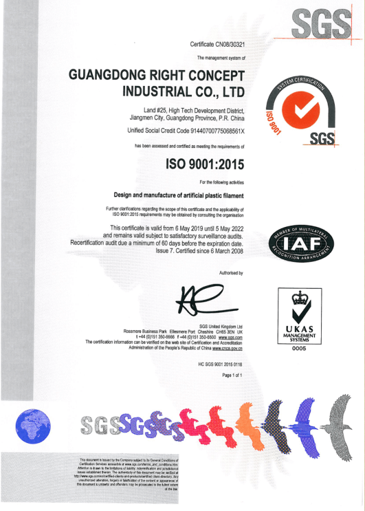 Quality Management System following ISO 9001